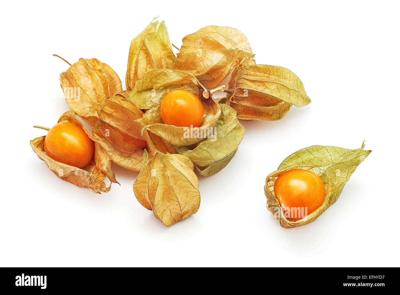 phisalis exotic fruit on white Stock Photo
