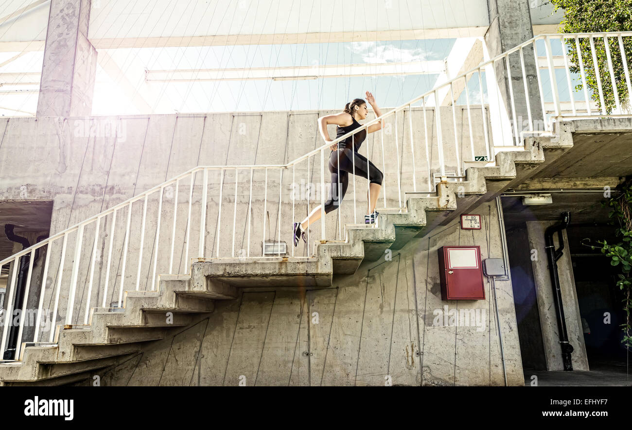 Running up stairs exercise hi-res stock photography and images - Alamy
