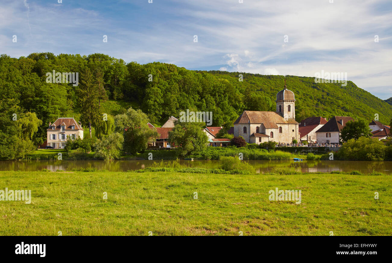 Doubs at Chaleze, Doubs, Region Franche-Comte, France, Europe Stock Photo