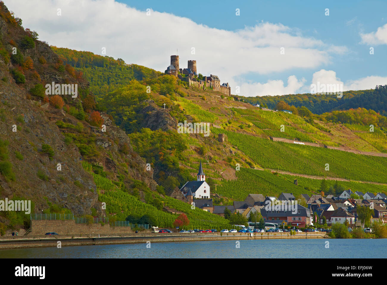 Burg Thurant Castle, Alken, Mosel, Rhineland-Palatinate, Germany, Europe Stock Photo