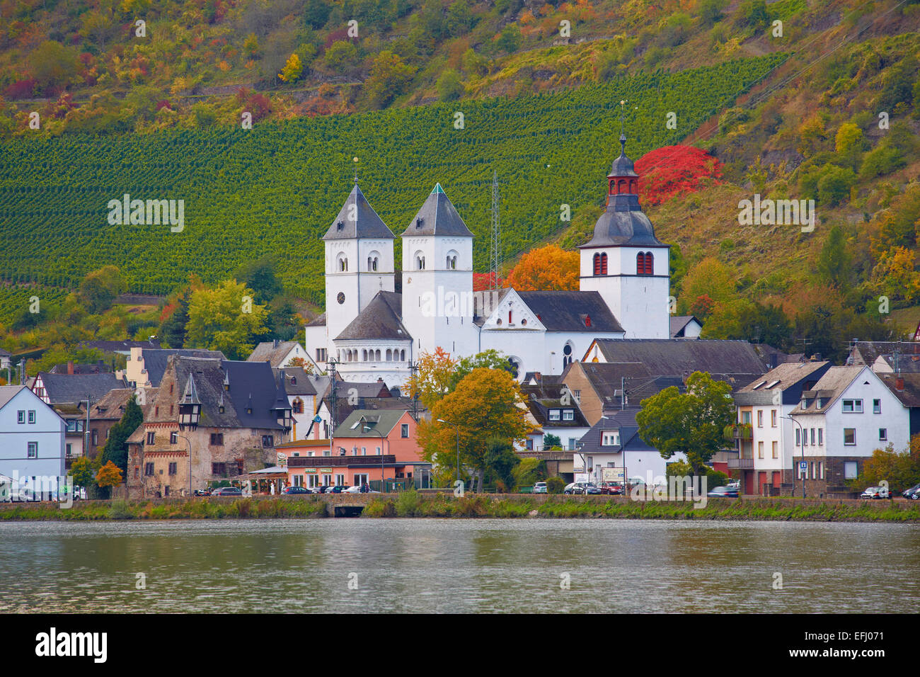 Stiftskirche St. Castor in Treis-Karden, Ortsteil Karden, Mosel, Rhineland-Palatinate, Germany, Europe Stock Photo