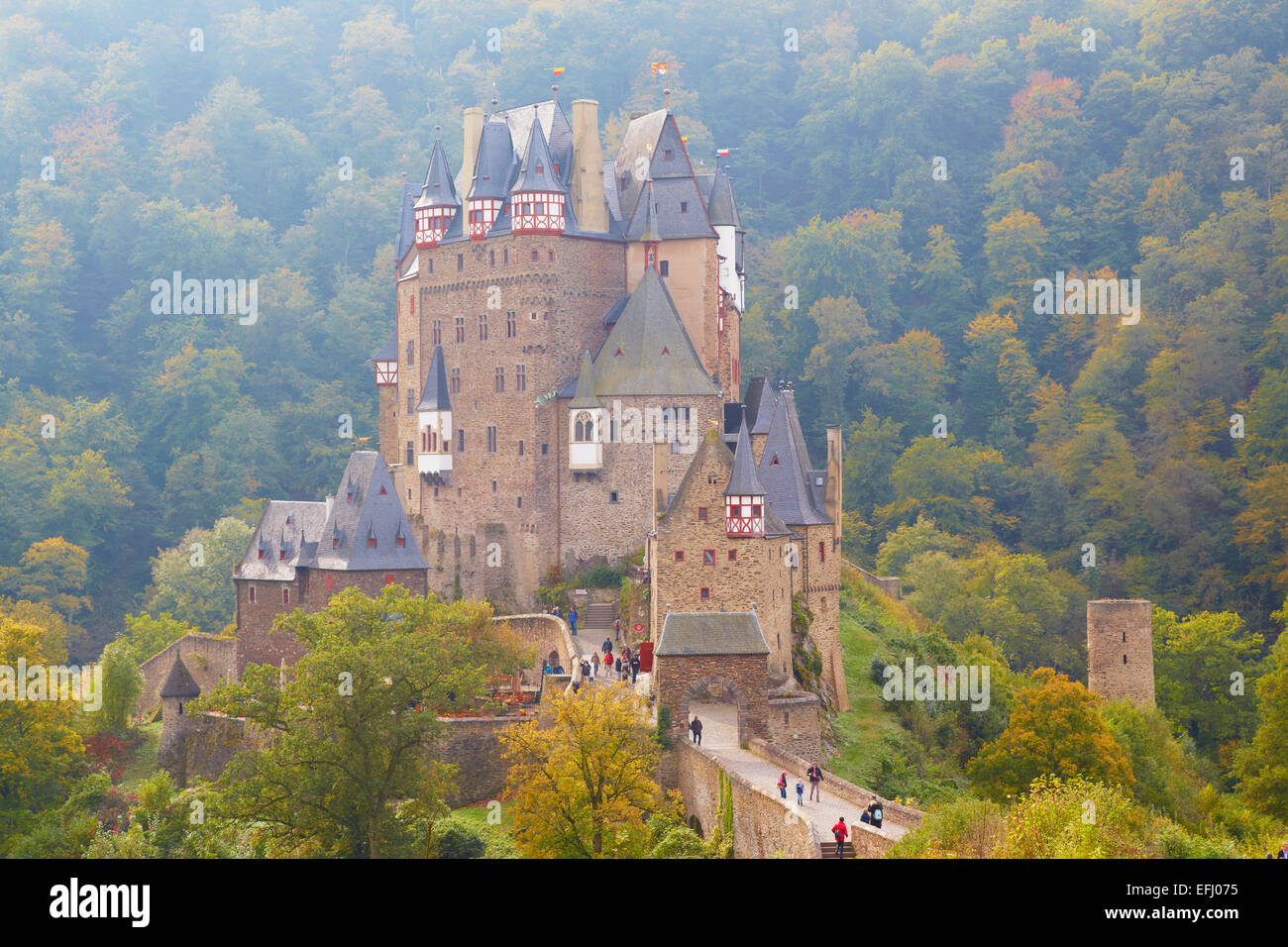 Burg Eltz castle near Wierschem, Eifel, Rhineland-Palatinate, Germany, Europe Stock Photo