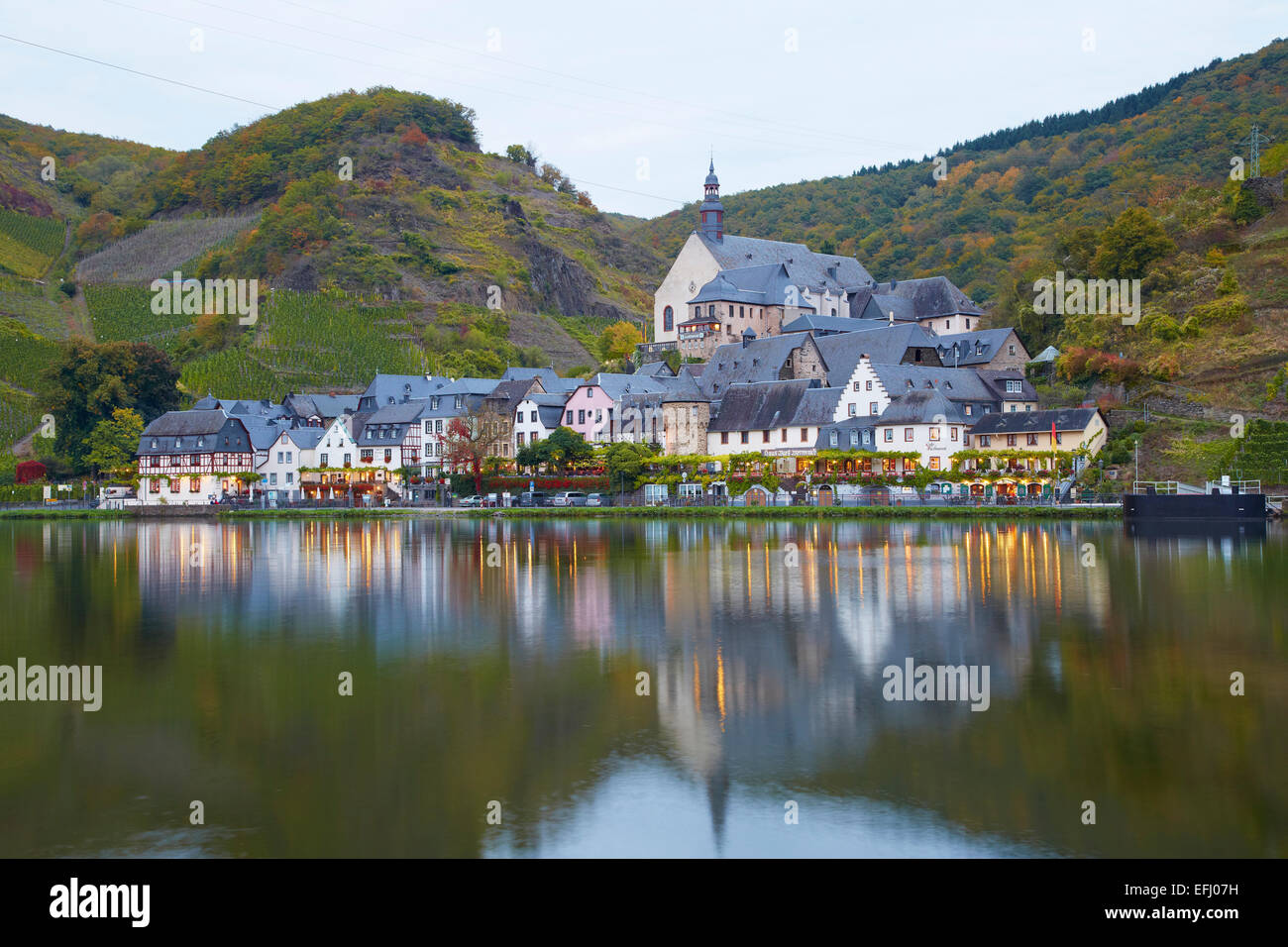 View of Beilstein in the evening, Mosel, Rhineland-Palatinate, Germany, Europe Stock Photo