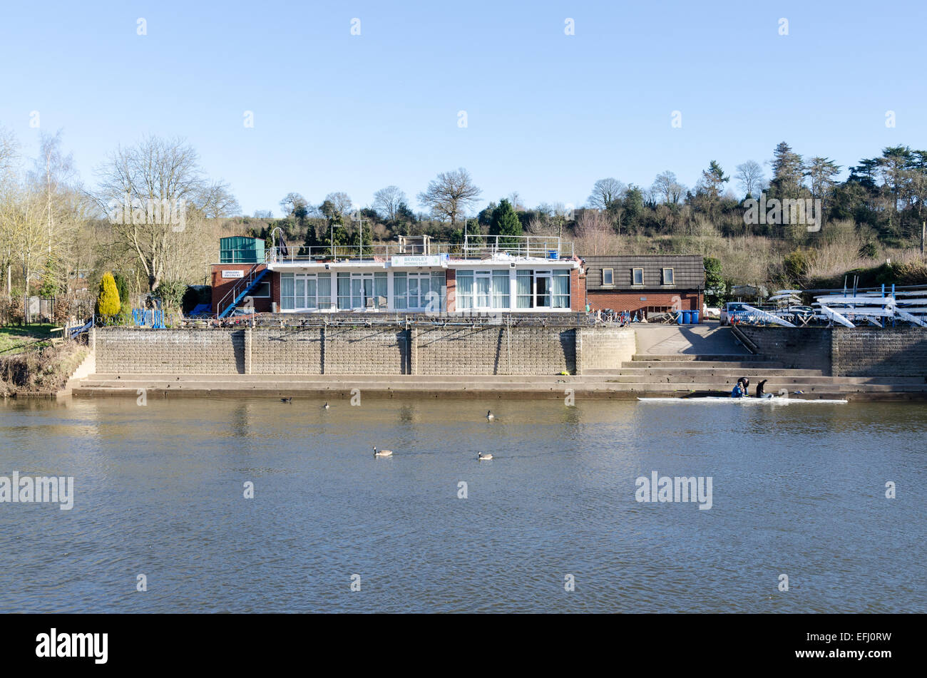 Bewdley Rowing Club on the bank of the River Severn Stock Photo