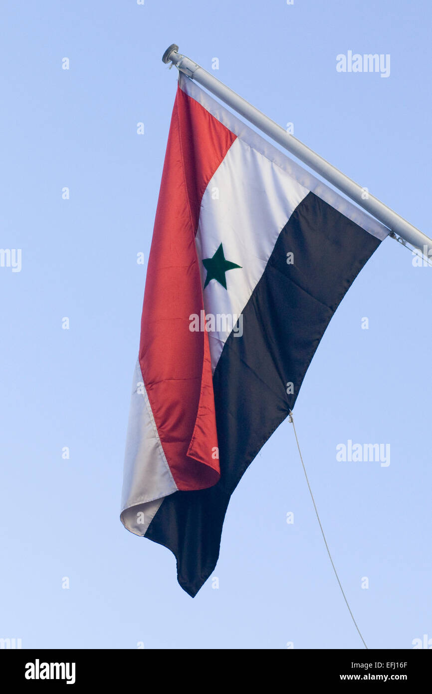 National flag and ensign of the Syrian Arab Republic Stock Photo
