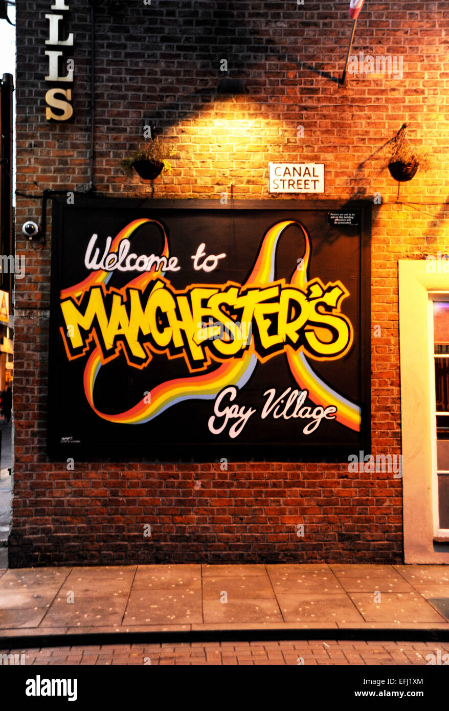 Manchester Lancashire UK - The Canal Street district of Manchester which is at the heart of the Gay Community Village Stock Photo