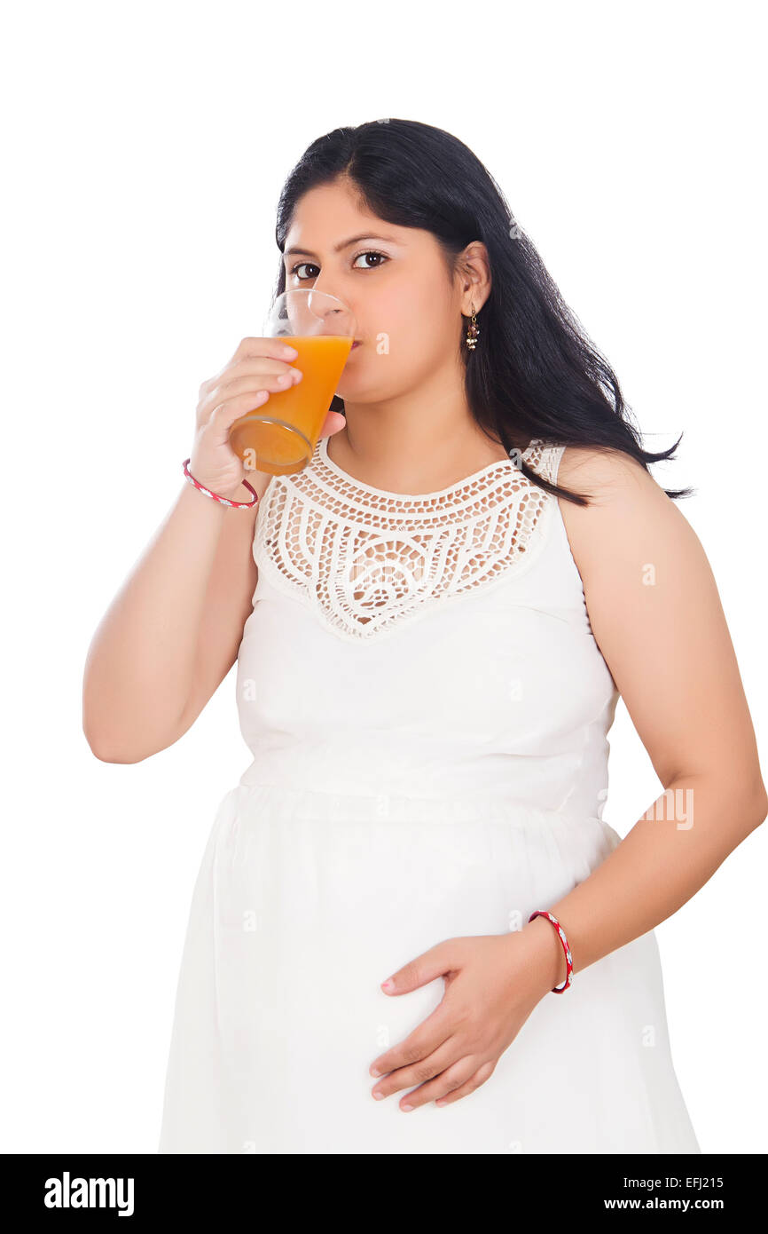 1 indian Pregnancy Woman Drinking juice Stock Photo Alamy