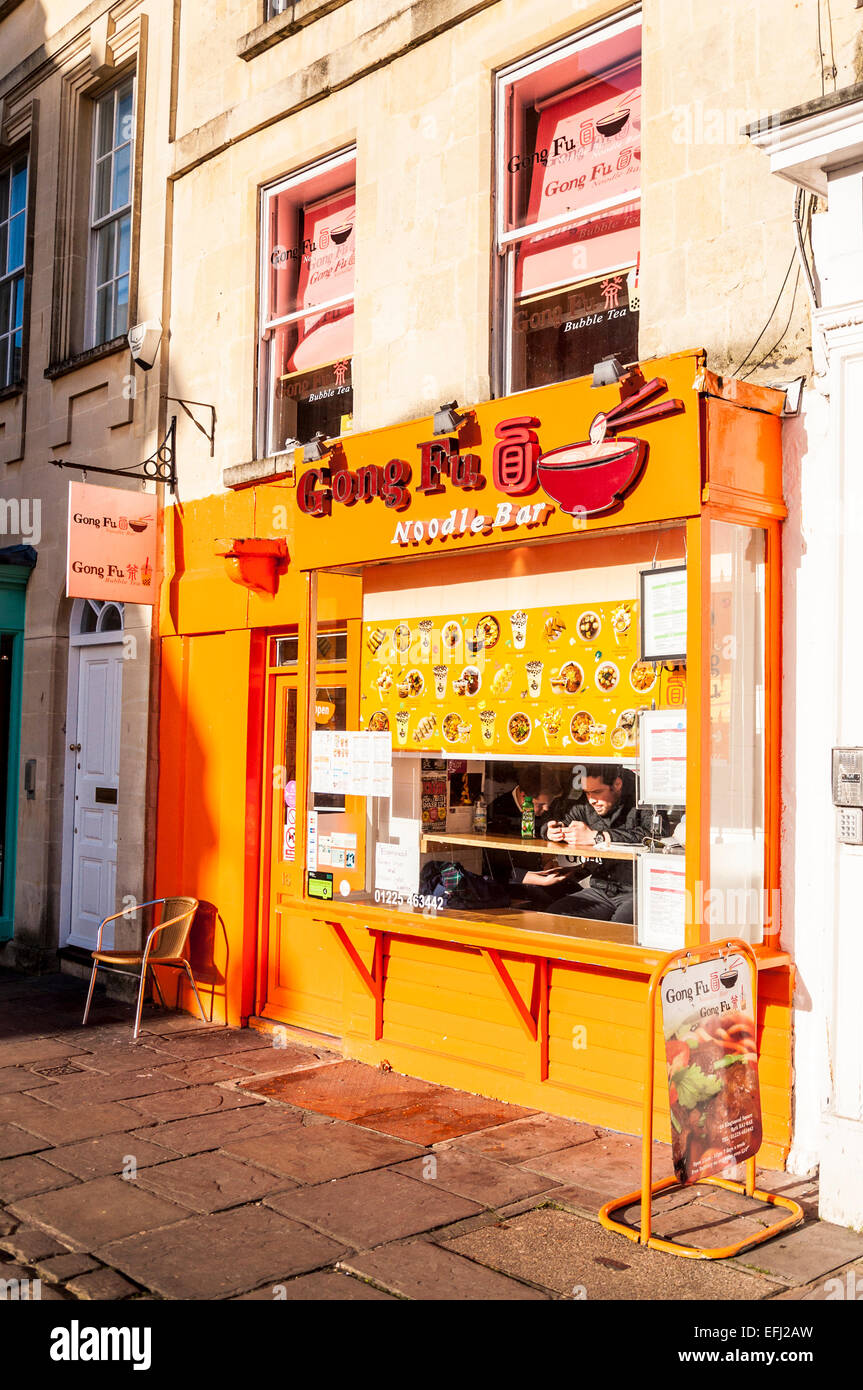 Gong Fu Noodle Bar in Kingsmead Square Bath Somerset England UK Stock Photo