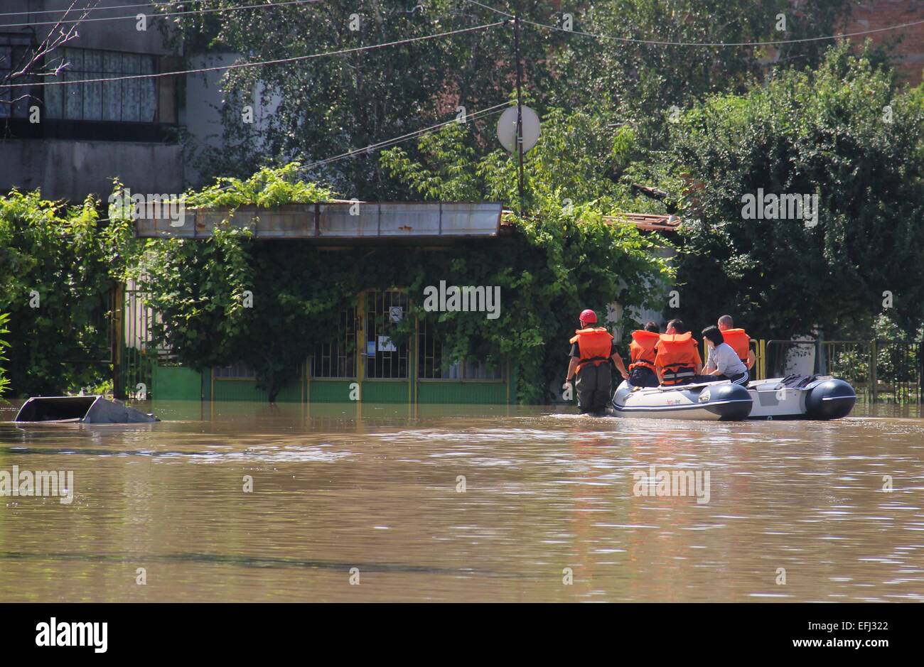 Heavy flooding in the Bulgarian town of Mizia Featuring: Atmosphere ...
