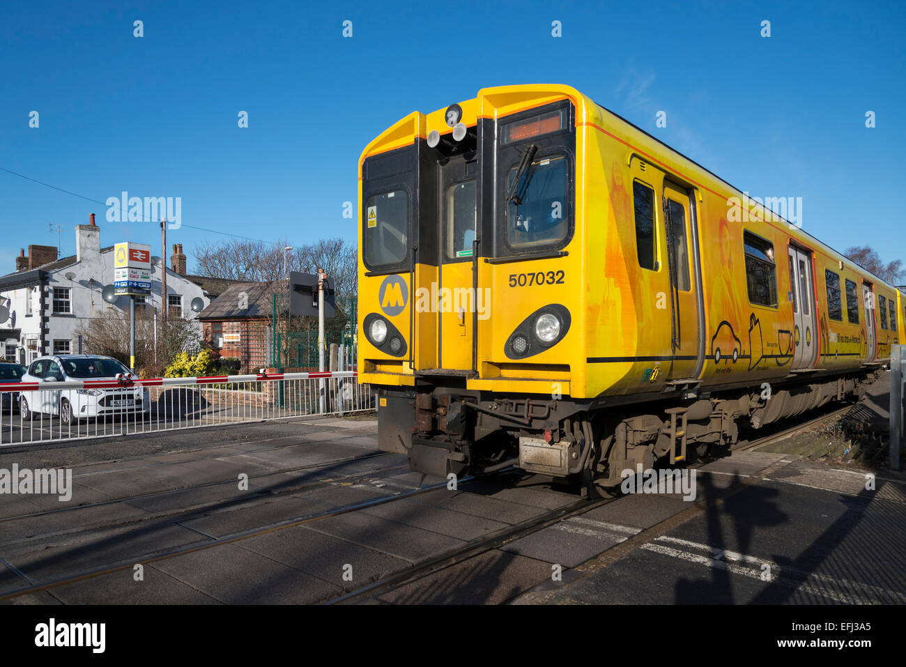 Merseyrail Electrics train at Maghull station Stock Photo - Alamy