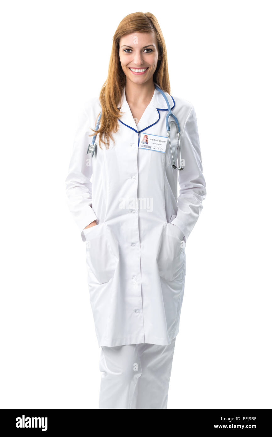 Female doctor young in white hi-res stock photography and images - Alamy