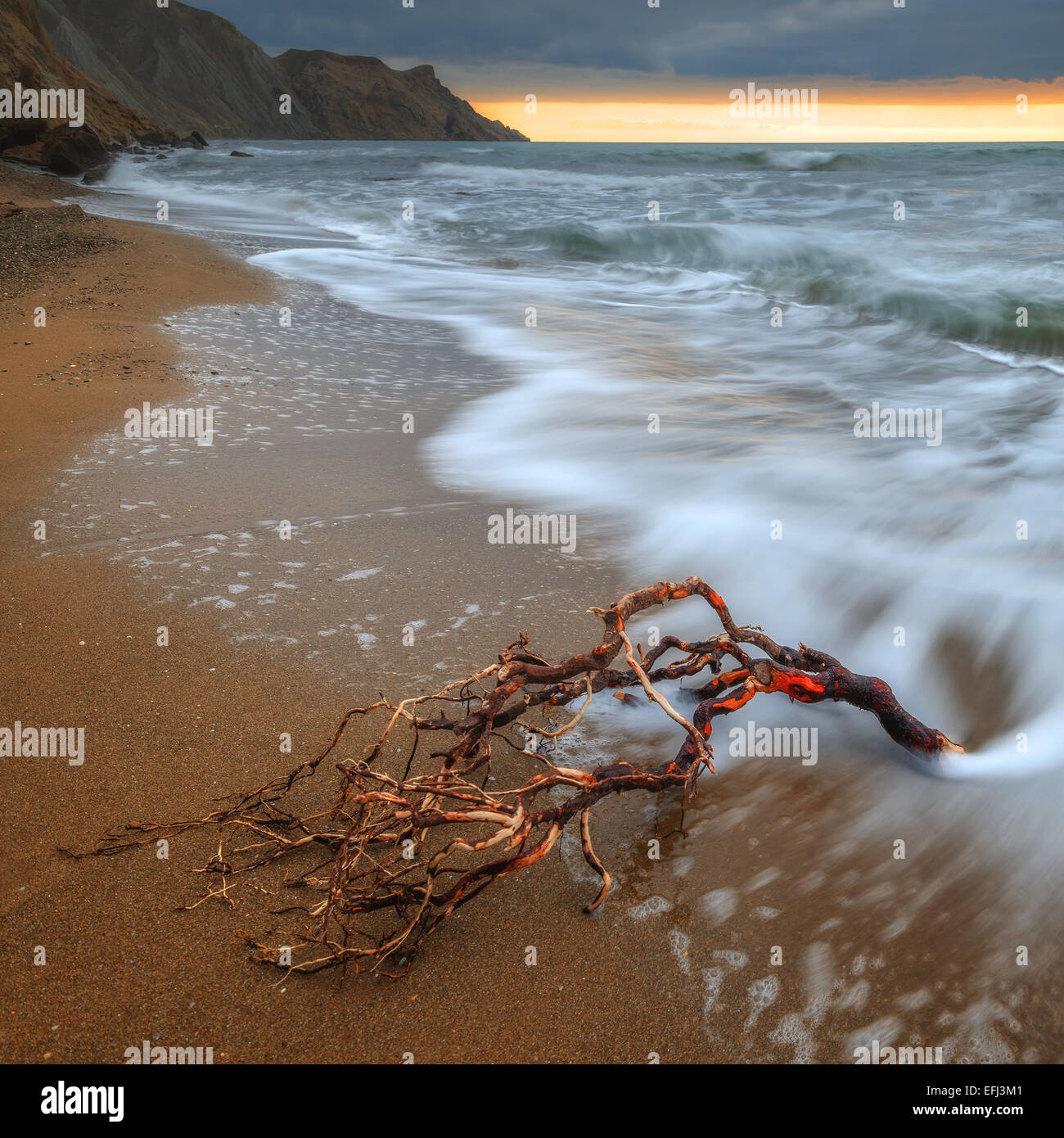 Sea beach on sunset time Stock Photo