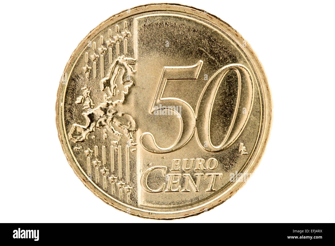 Fifty euro cent isolated on white background Stock Photo - Alamy