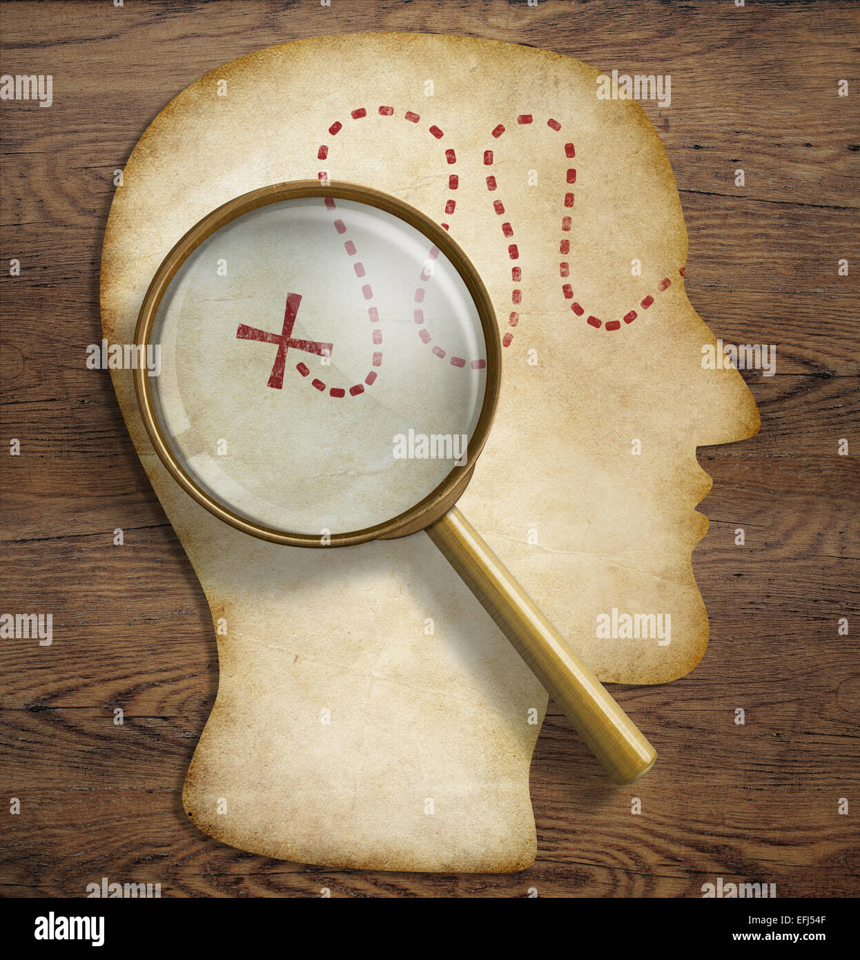 Brain, inner world, psychology, talent exploration and discovering concept. Stock Photo