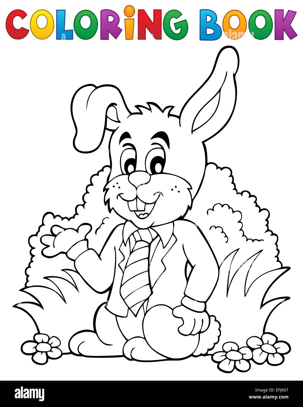 Coloring book Easter rabbit theme 1 - picture illustration Stock Photo ...