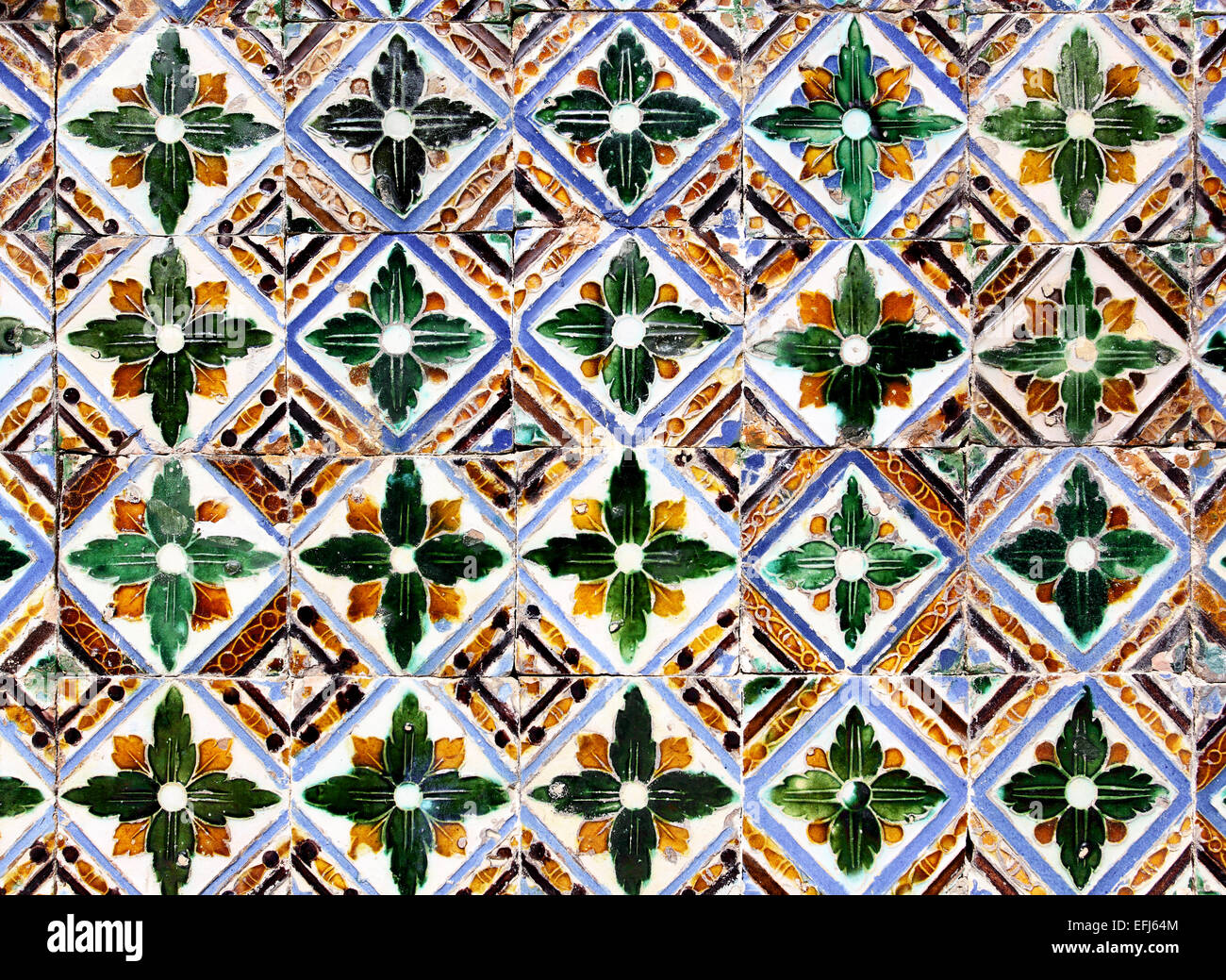Moorish ceramic tiles in the Real Alcazar, Seville Stock Photo Alamy