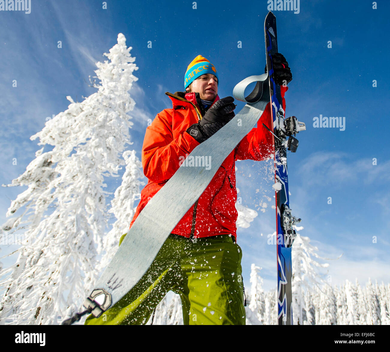 Krkonose Mountains, Czech Republic. 5th February, 2015. Ski mountaineering in Krkonose Mountains (Giant Mountains), Czech Republic, pictured on Thursday, February 5, 2015. Credit:  CTK/Alamy Live News Stock Photo