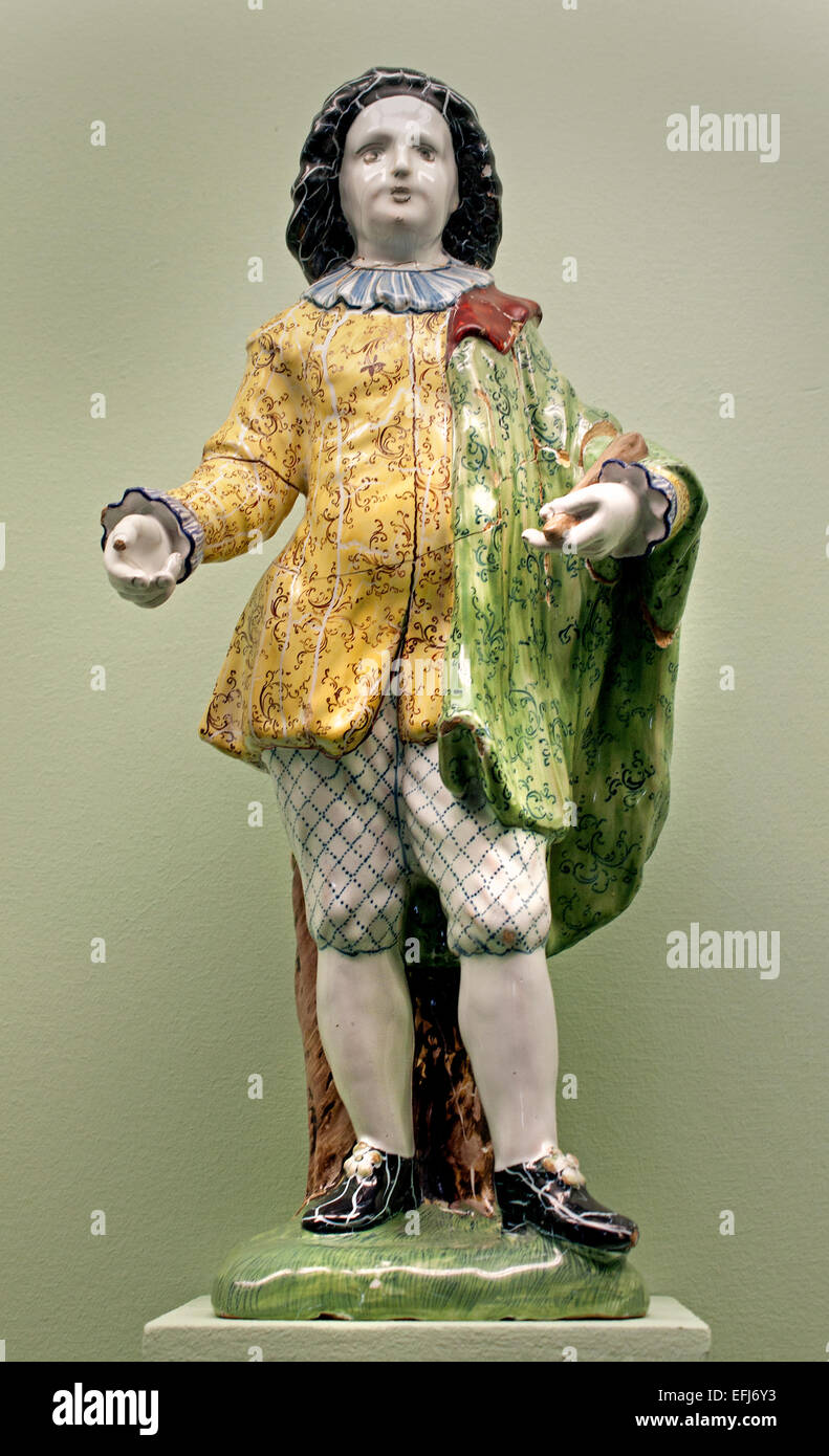 Porcelain character of Paul Hannong ( Faience - Pottery )  Charles François Hannong 1669 - 1739 ( Originally Dutch  potters Family ) Paul Anthony became head of the factory in 1732  Musée des Arts décoratifs (Museum of Decorative Art)  Strasbourg France Stock Photo