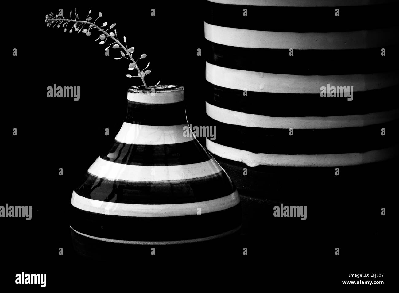 Striped vases Stock Photo