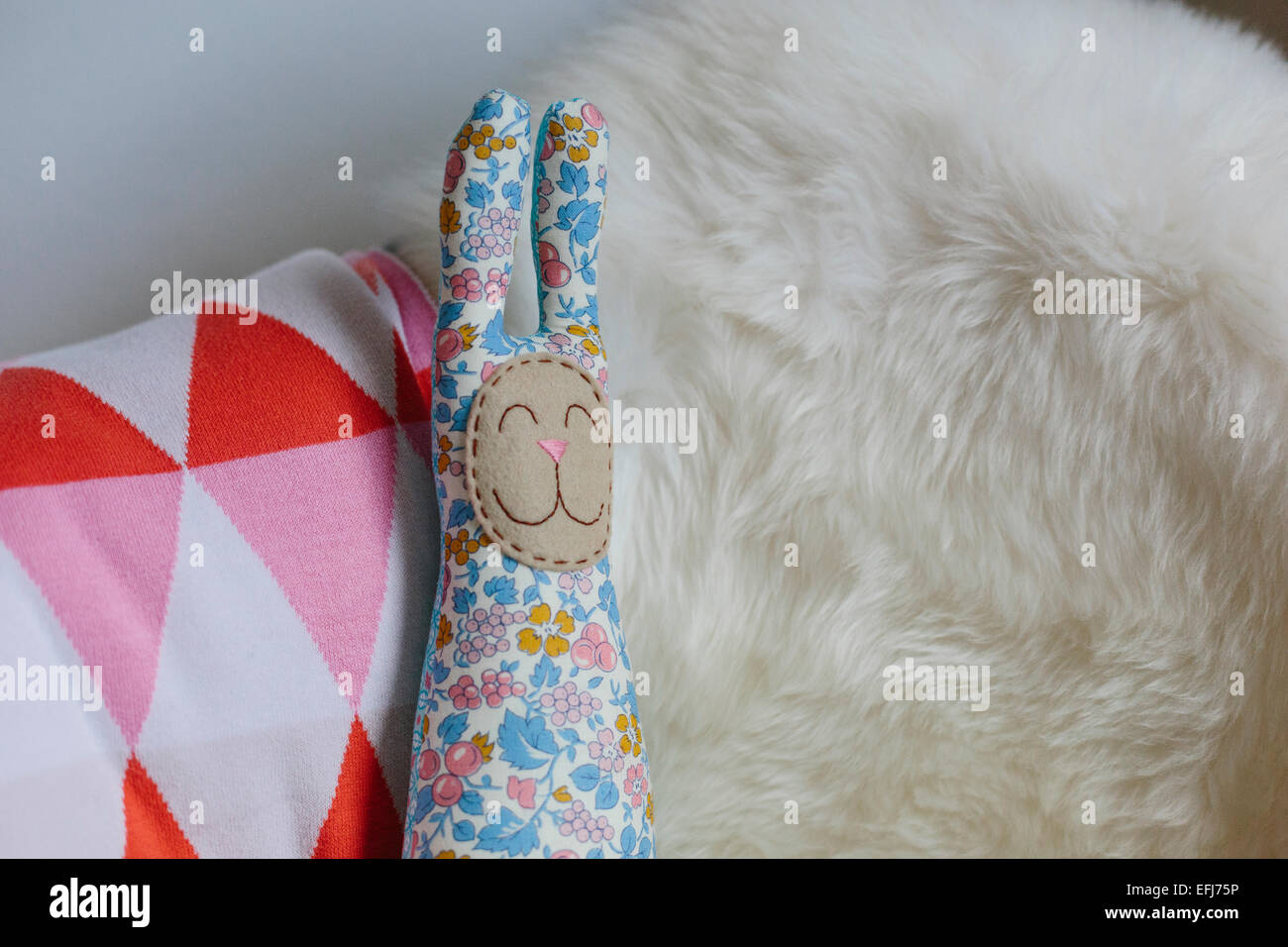 Childrens Bunny-like Soft Toy Stock Photo