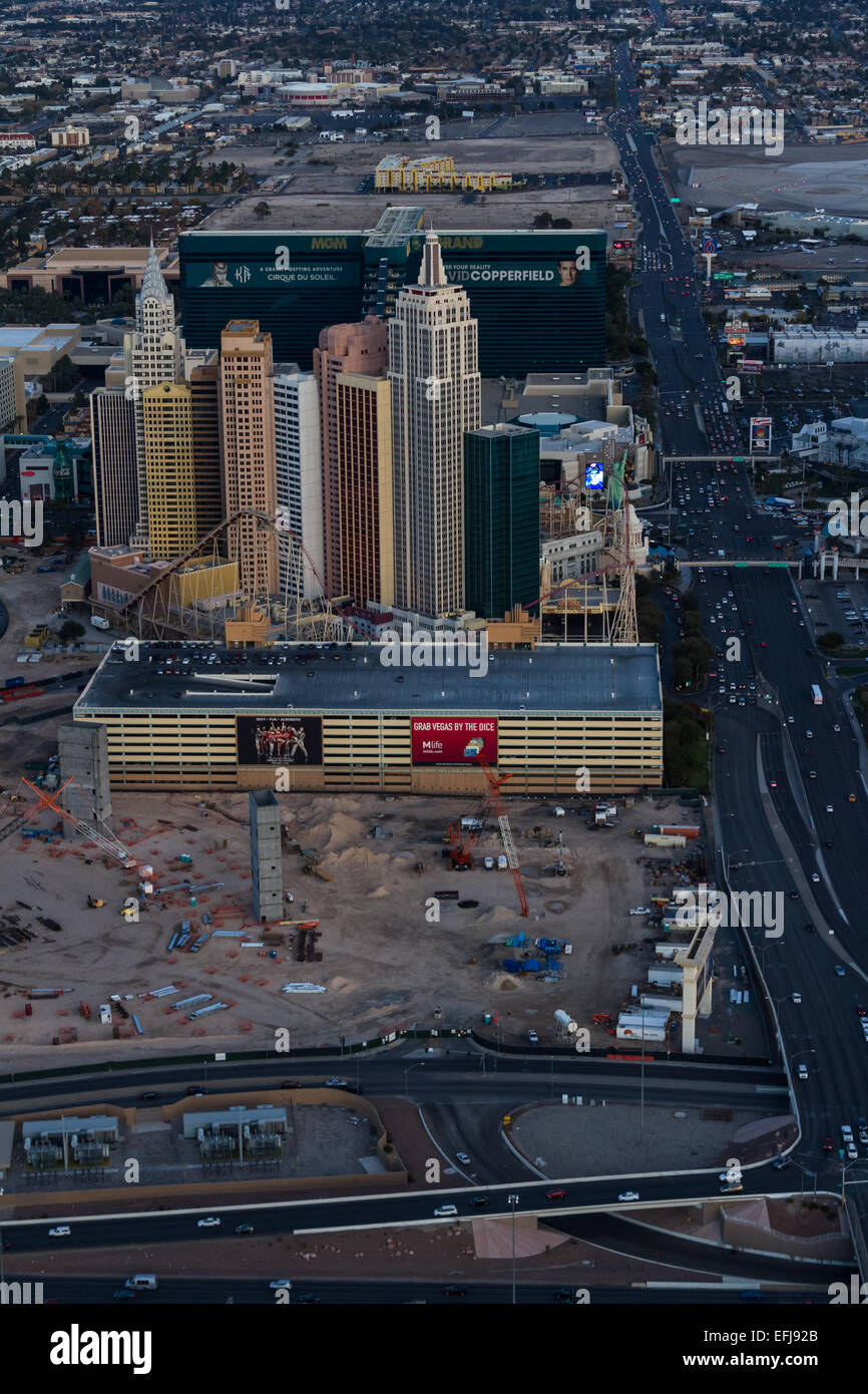 Las Vegas Nevada - December 14 : Aerial view of New York New York in the famous Las Vegas Strip, December 14 2014 in Las Vegas,  Stock Photo