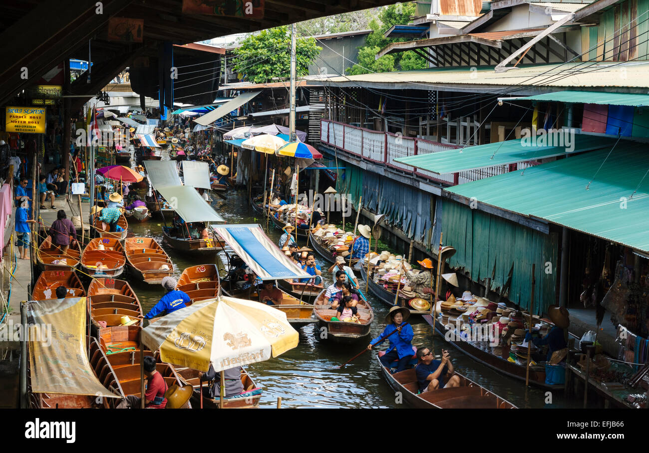 Thailand damnoen saduak floating market Stock Photo