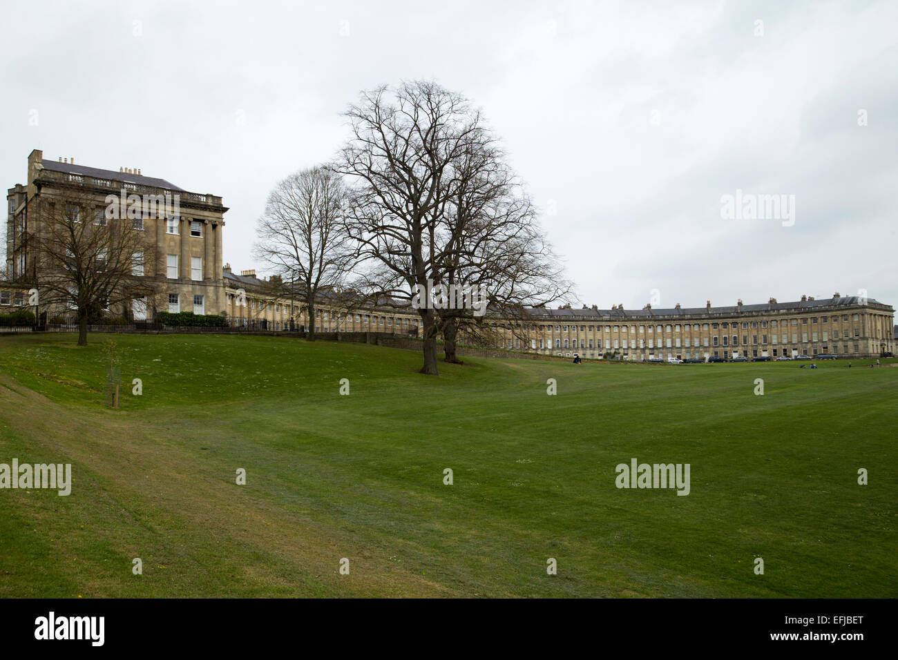 Royal Cresent Bath England from Victoria Park. Stock Photo