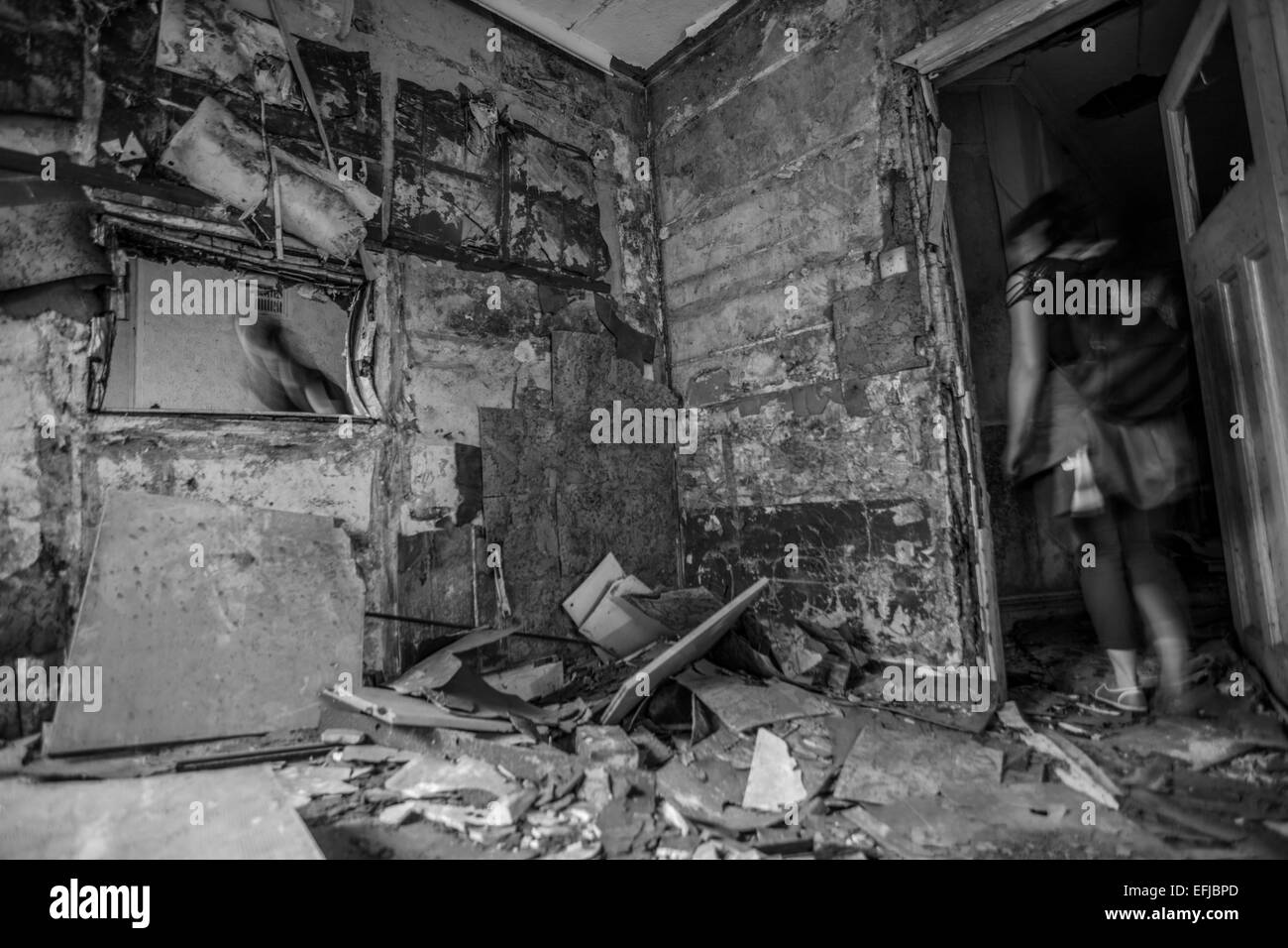 an abandoned dilapidated house in gravesend Stock Photo