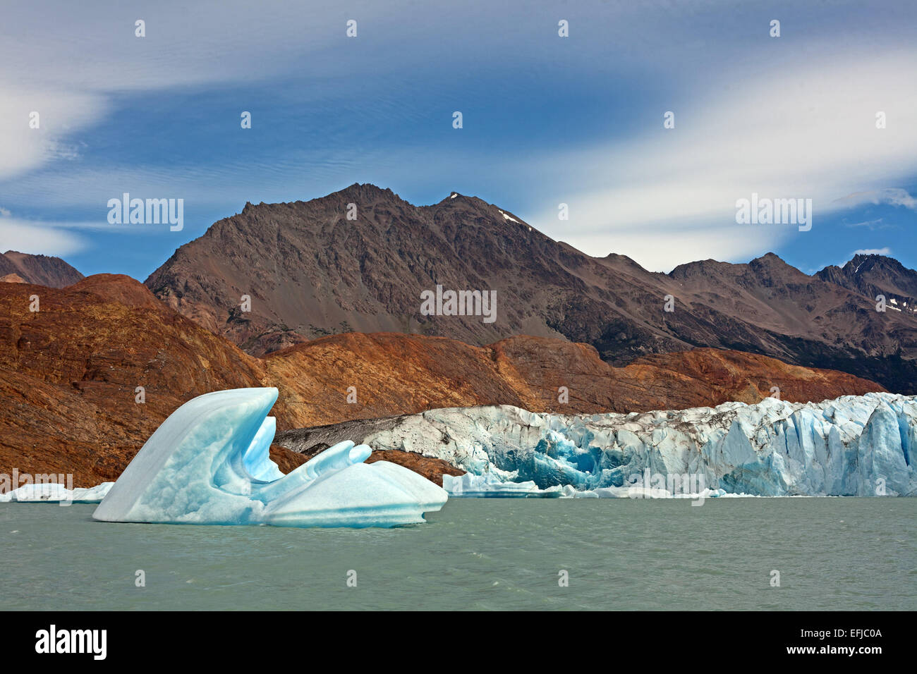 The large Viedma Glacier on the Southern Patagonian Ice Field in Argentina Stock Photo