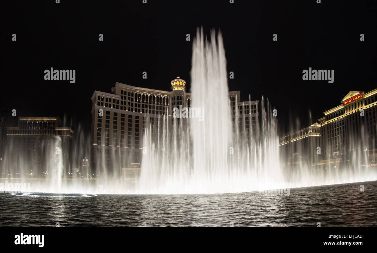 Las Vegas Nevada December 16 Dancing fountains synchronized to