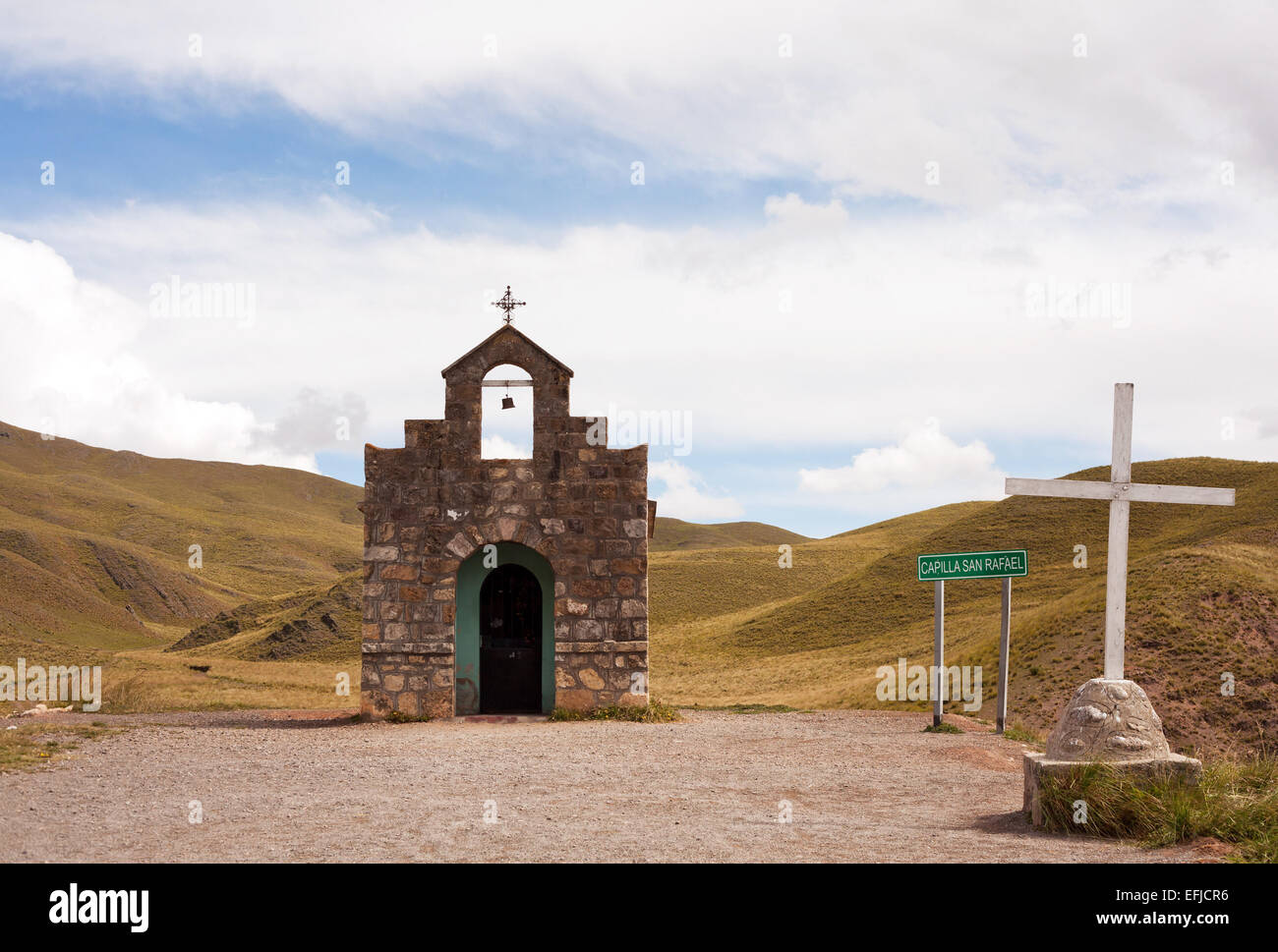 Very small church Capilla San Rafael Salta Province Argentina. Stock Photo