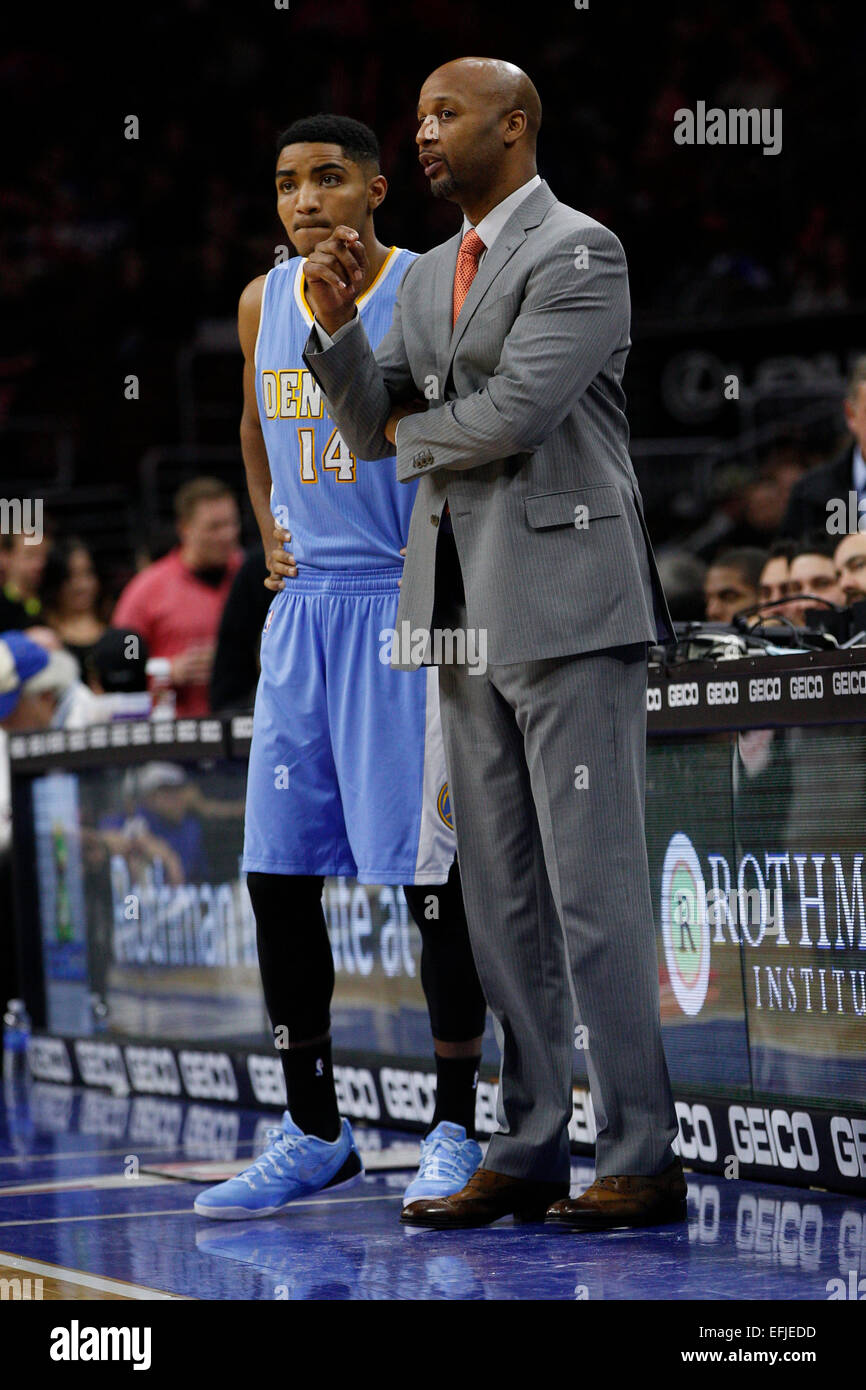 February 3 2015 Denver Nuggets Head Coach Brian Shaw Talks With