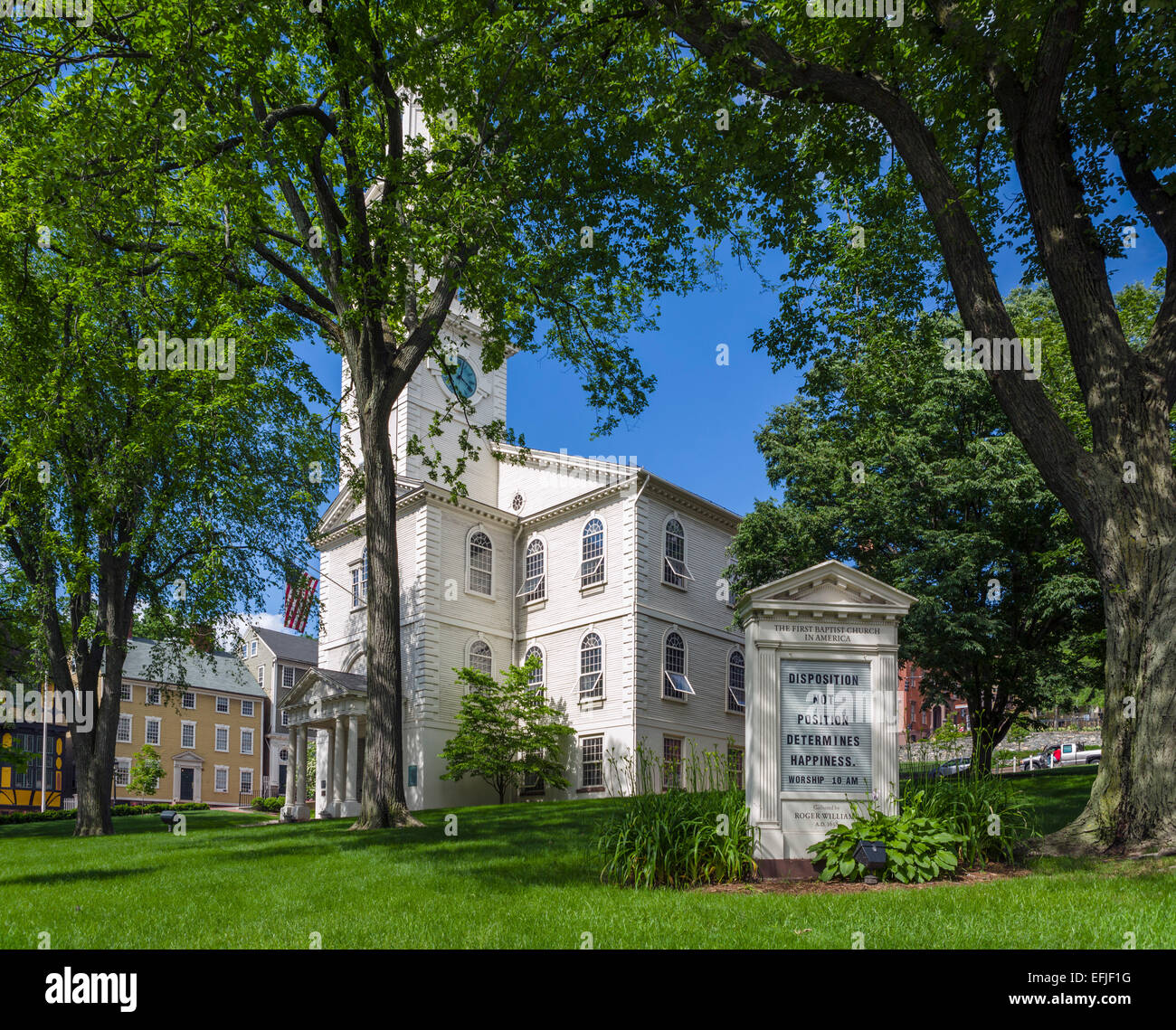 The First Baptist Meeting House, N Main Street, Providence, Rhode Island, USA Stock Photo