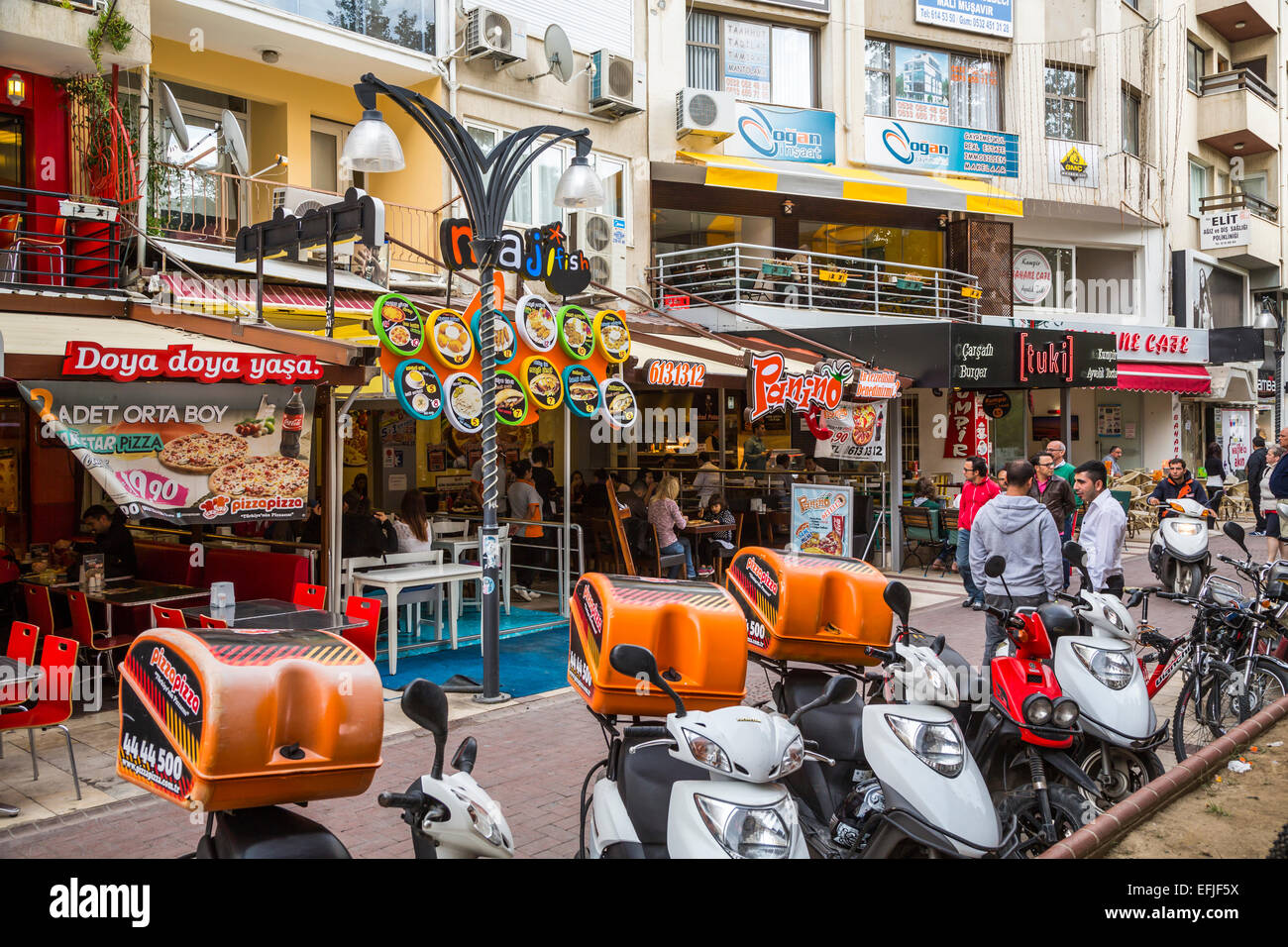 Shops and stores in the outdoor market of Kusadasi, Turkey, Eurasia