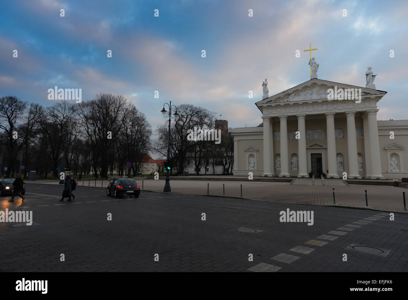 Vilnius Cathedral Square, Vilnius, Lithuania Stock Photo