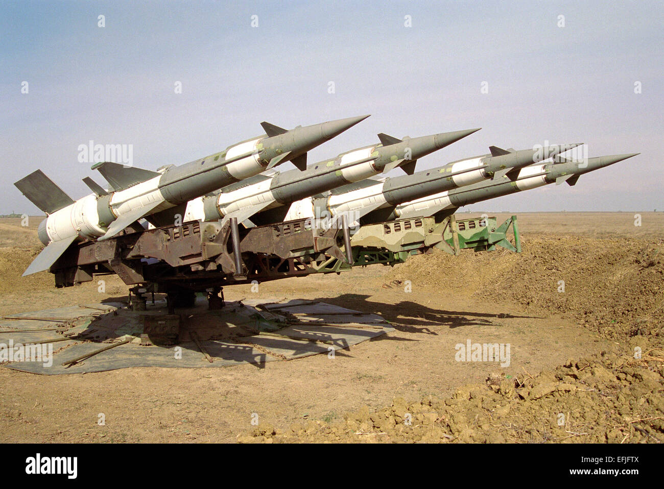 Soviet anti-aircraft missiles. Chauda, Crimea.1999. Stock Photo