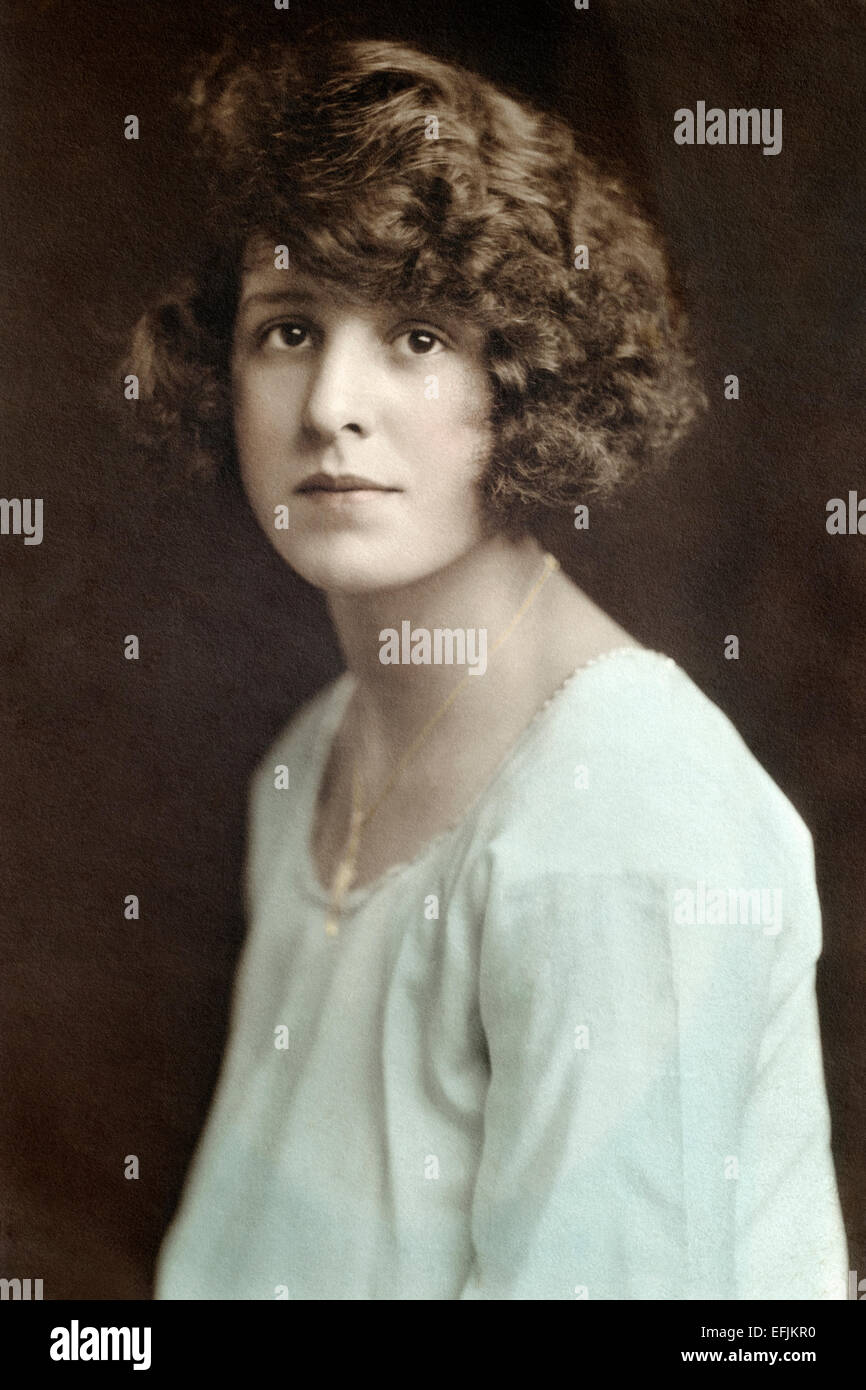 hand coloured sepia print of a portrait from the 1920s england uk Stock ...