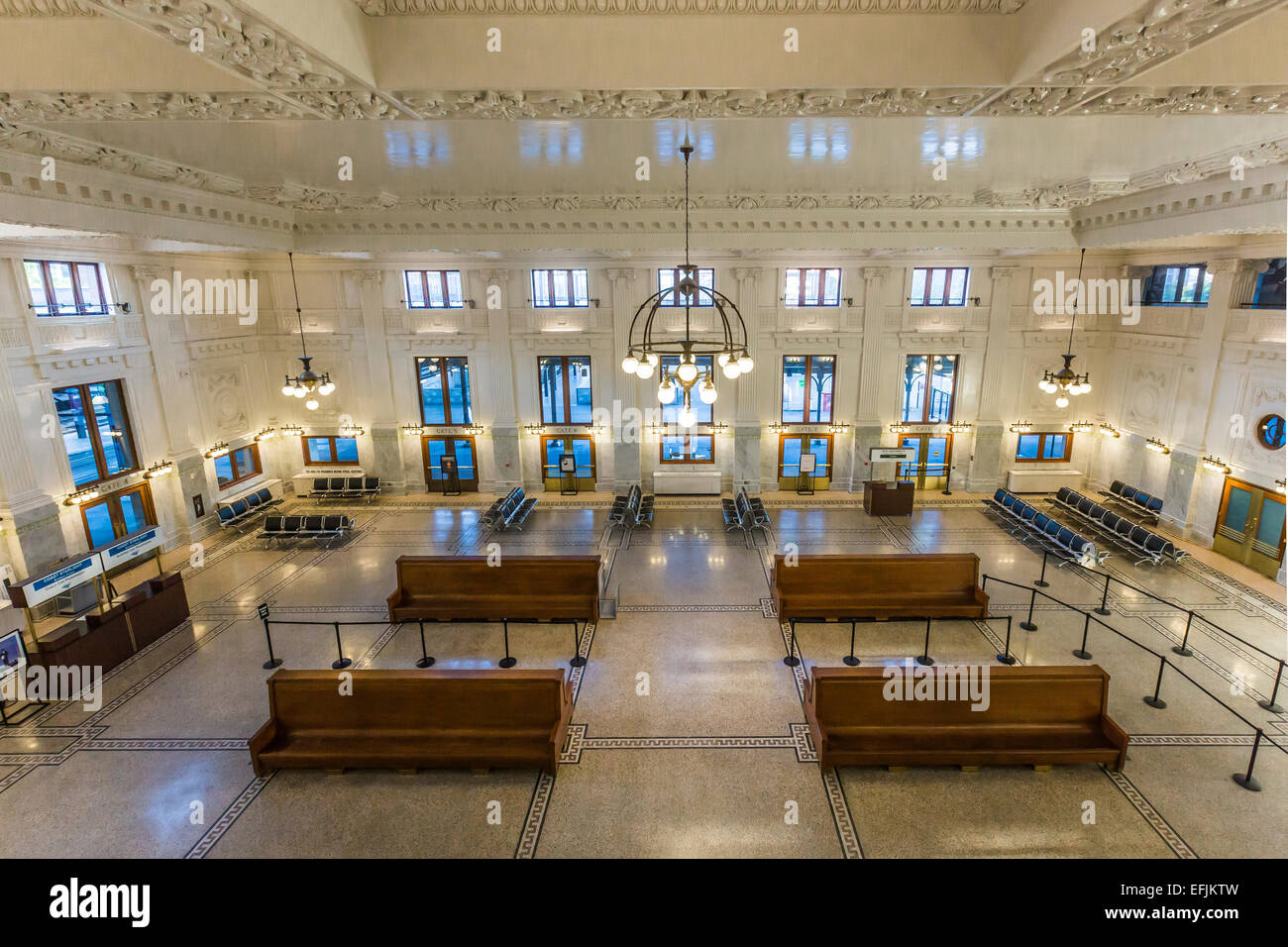 The waiting room of the elegant, recently renovated King Street Station