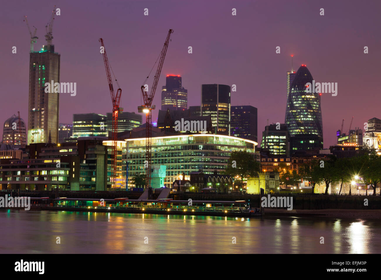 Skyline of London with Thames, City of London, London, England Stock Photo