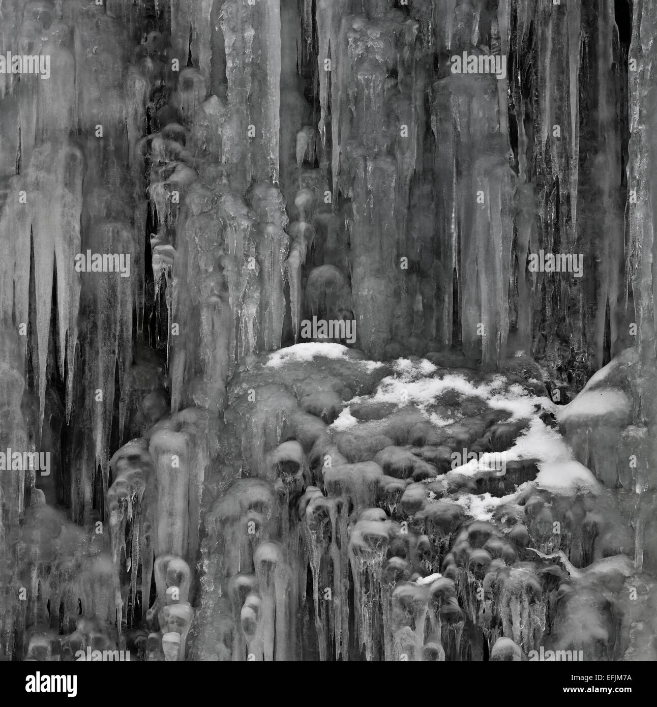 Frozen waterfall, Ice, Sogn og Fjordane, Norway Stock Photo