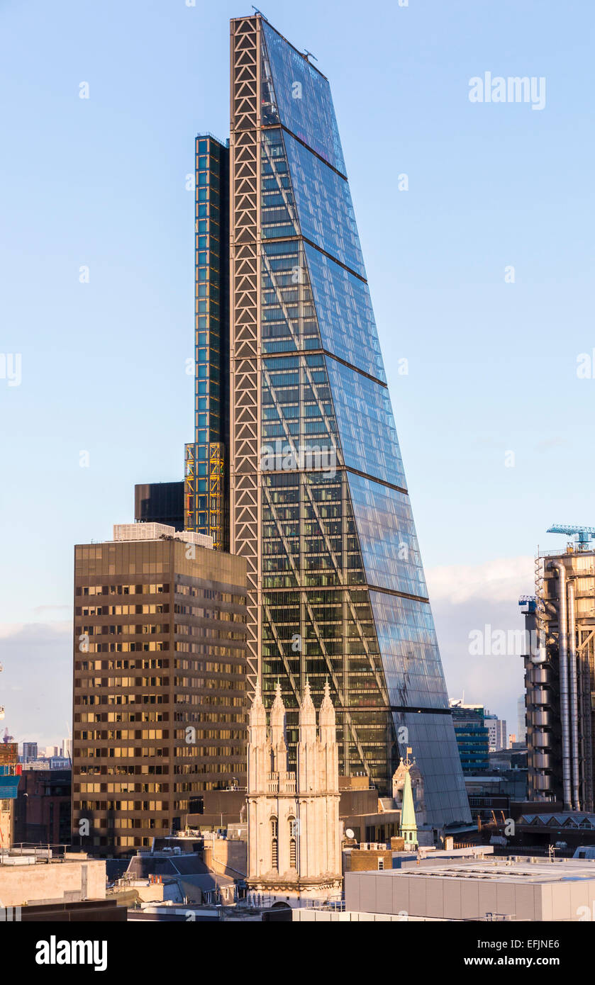 The Cheesegrater building, 122 Leadenhall Street, in the heart of the financial district in the City of London Stock Photo