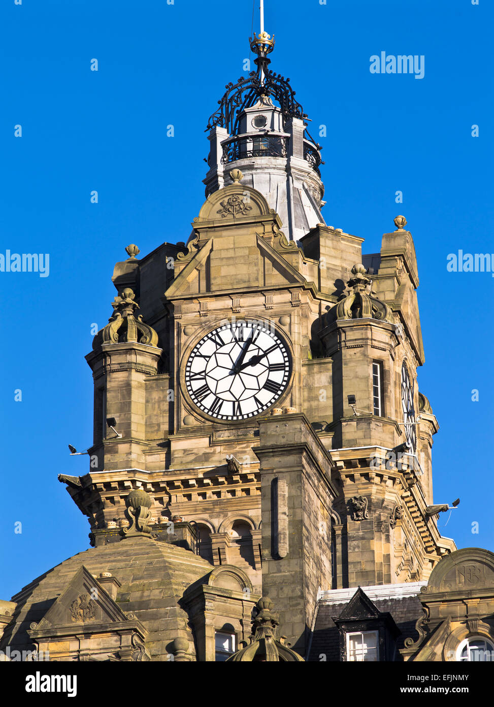 dh Clock tower BALMORAL HOTEL EDINBURGH SCOTLAND Scottish city hotels Stock Photo