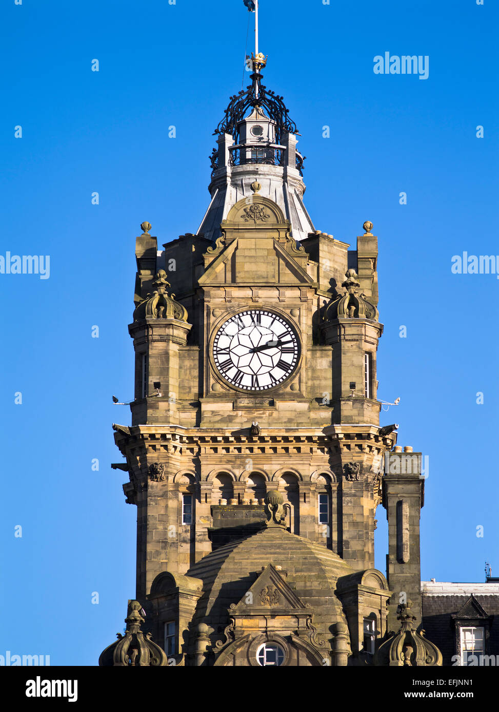 dh Clock tower BALMORAL HOTEL EDINBURGH SCOTLAND Scottish Hotels Stock Photo