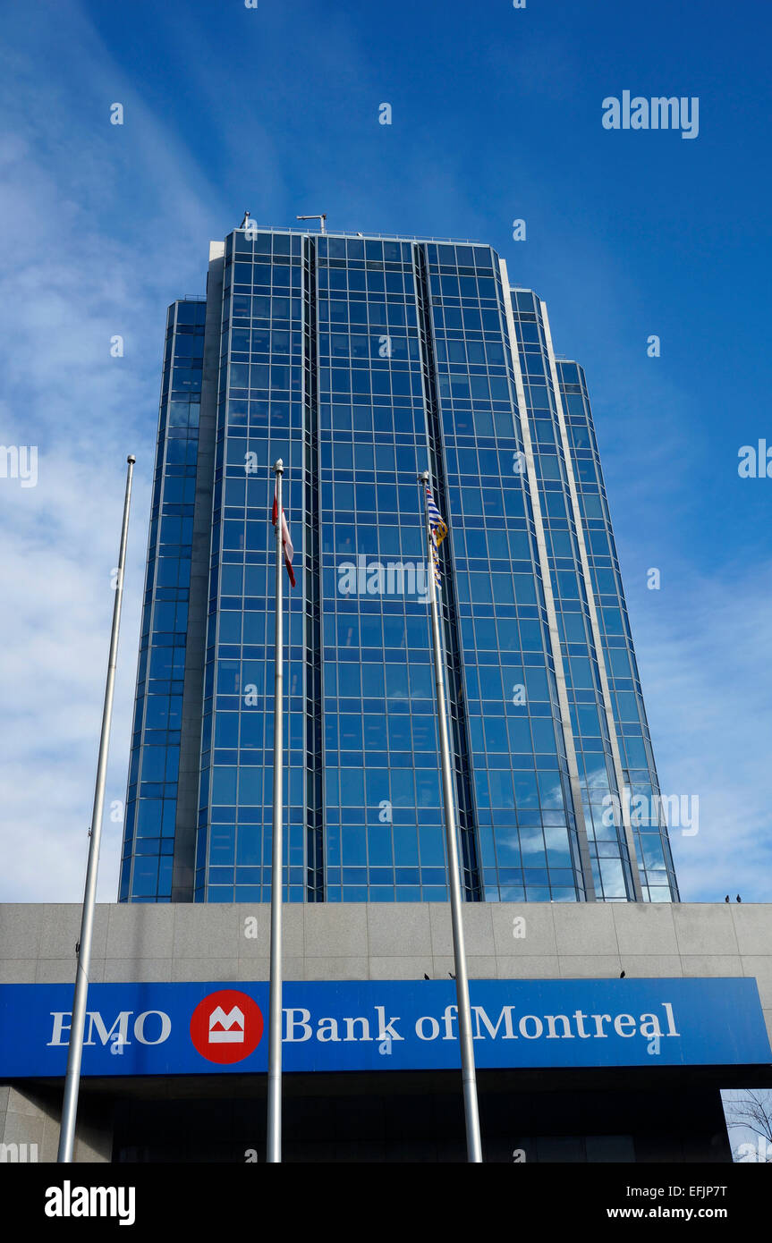 Bank of Montreal BMO building on West Georgia Street in downtown Vancouver, British Columbia, Canada Stock Photo