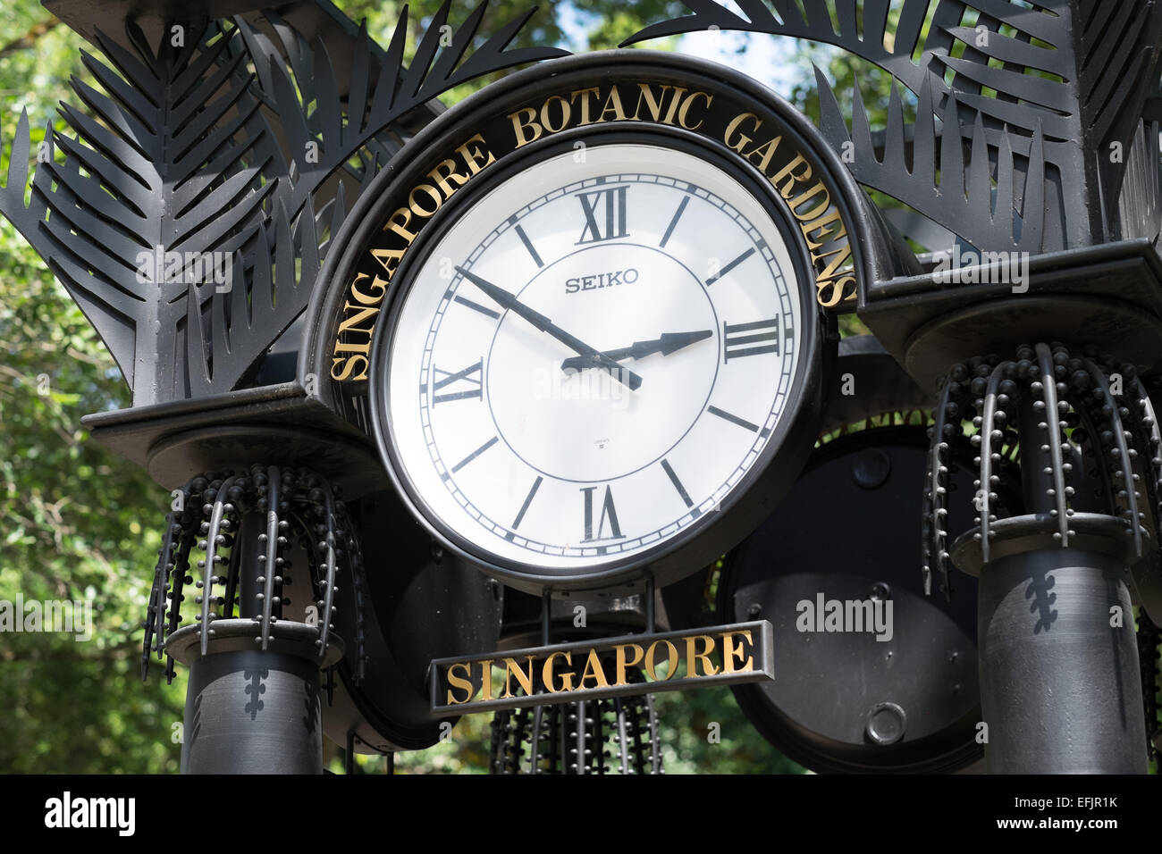 Singapore Botanic Gardens. Giant clock Stock Photo Alamy