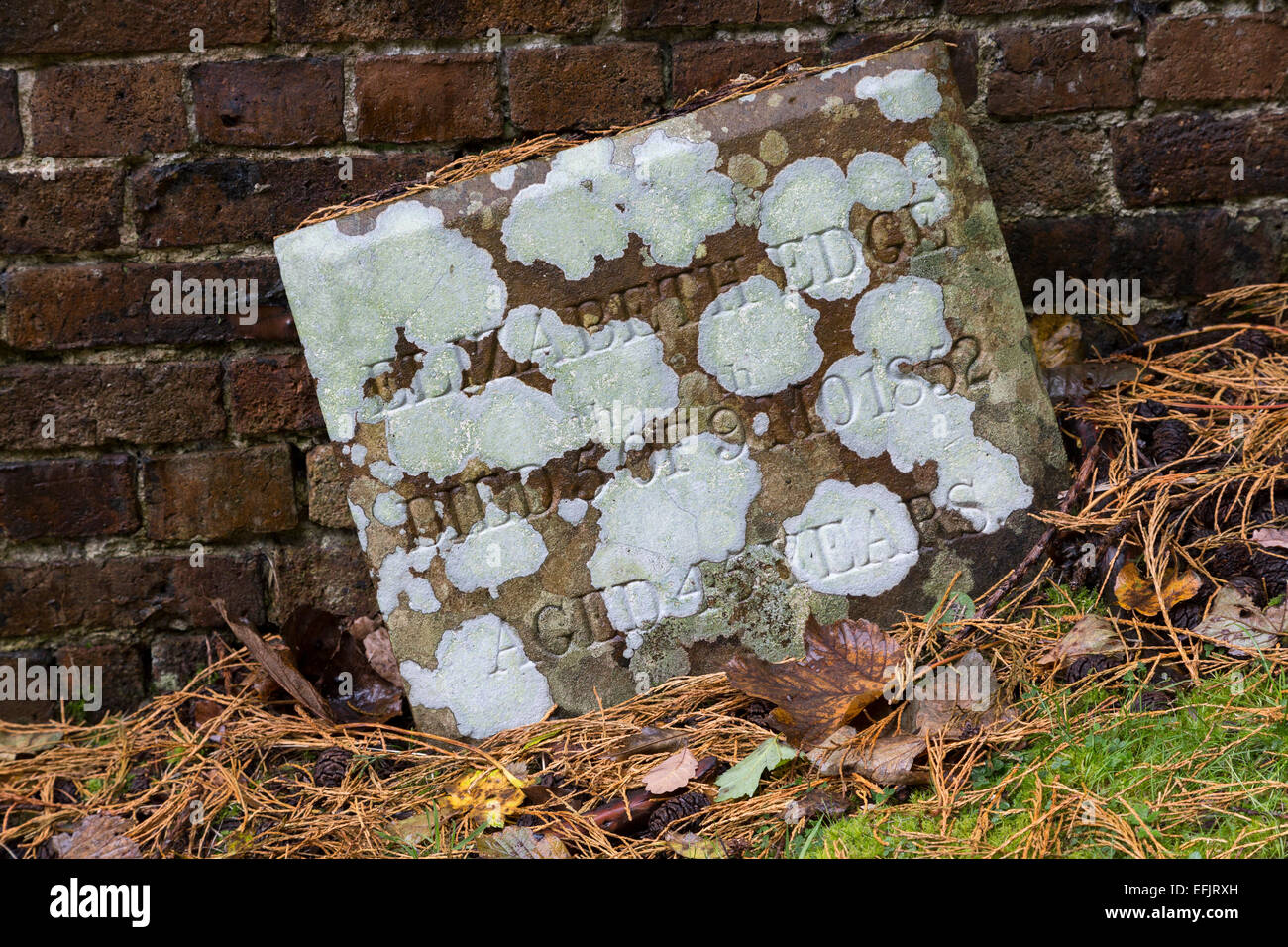 Stone in Quaker burial ground, Coalbrookdale, Ironbridge, Shropshire