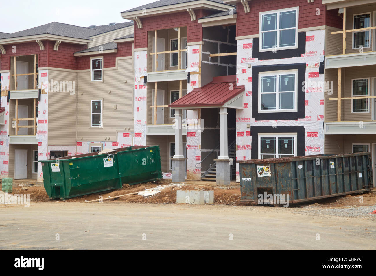 Construction site for a new development of apartment homes in Spring