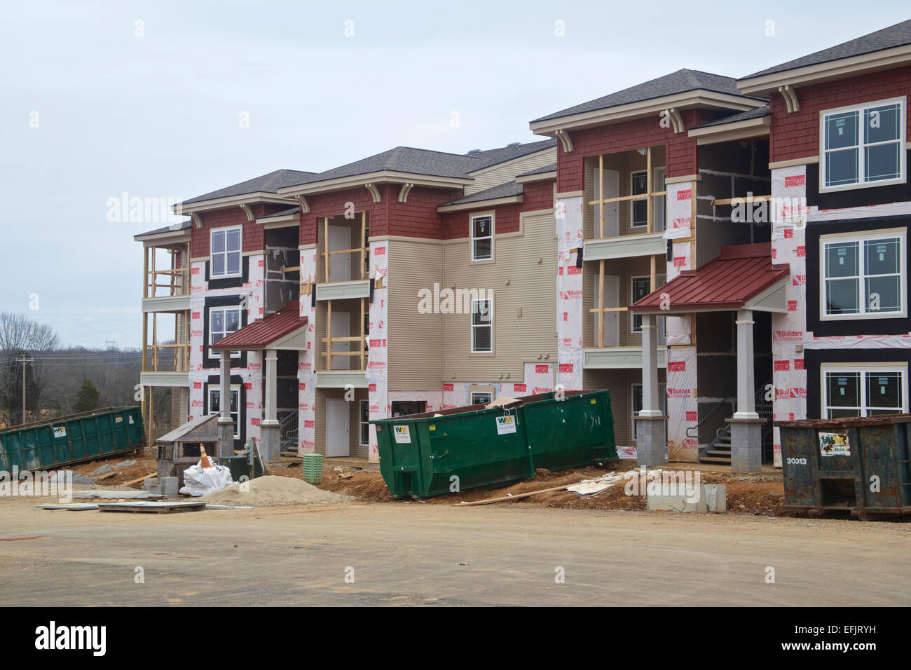 Construction site for a new development of apartment homes in Spring