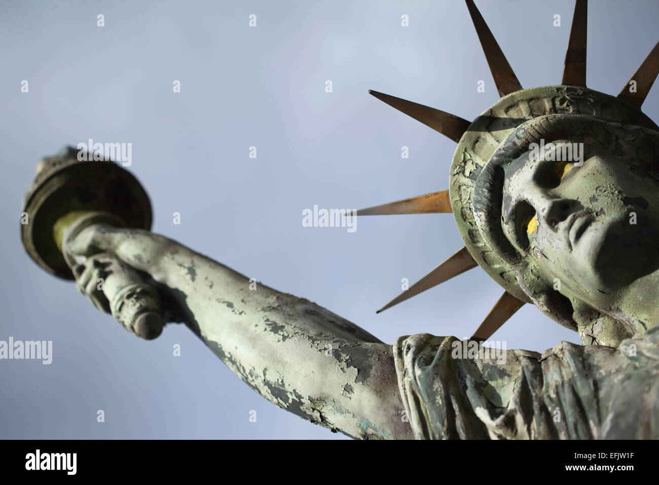 Damaged reproduction of the statue of Liberty Stock Photo Alamy