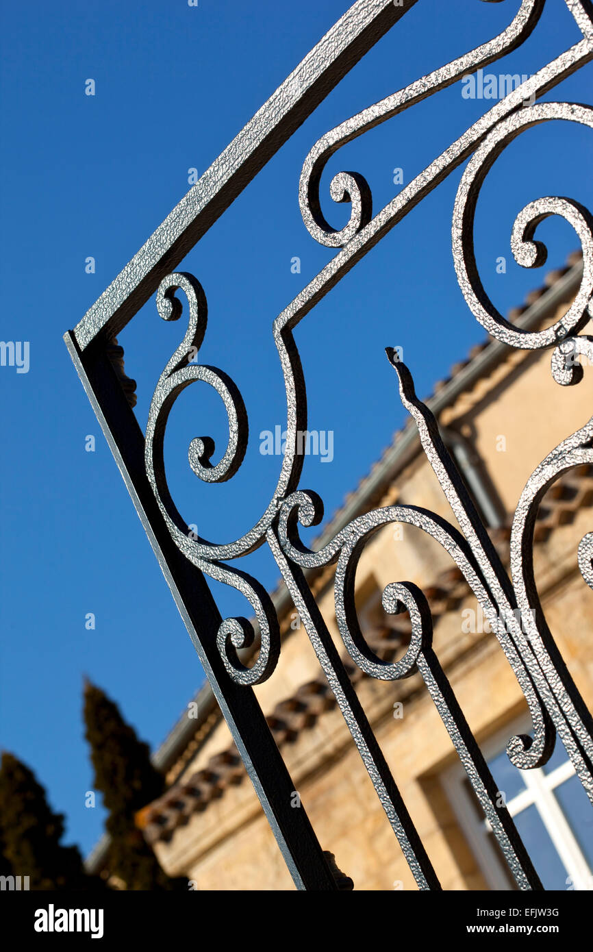 Wrought iron gate of a stylish French house Stock Photo Alamy